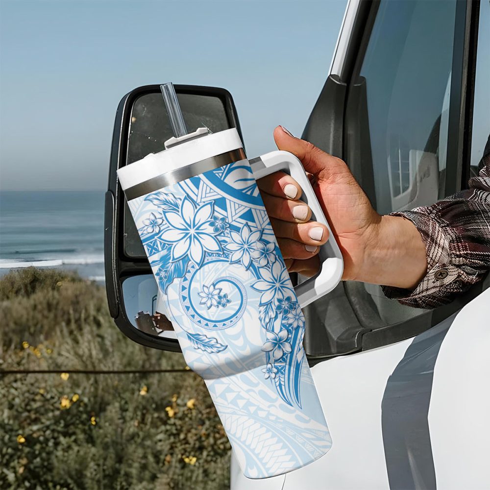 Plumeria Flowers Custom Stanley Quencher 40Oz Stainless Steel Tumbler - Image 8