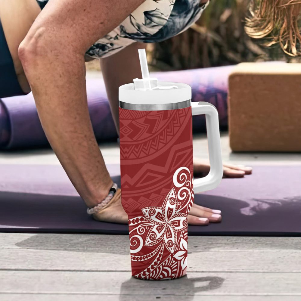 Plumeria Flowers Custom Stanley Quencher 40Oz Stainless Steel Tumbler - Image 7