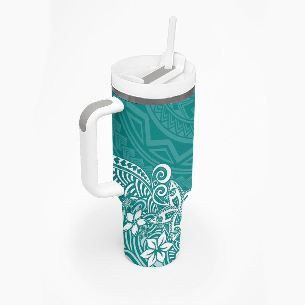 Plumeria Flowers Custom Stanley Quencher 40Oz Stainless Steel Tumbler - Image 3