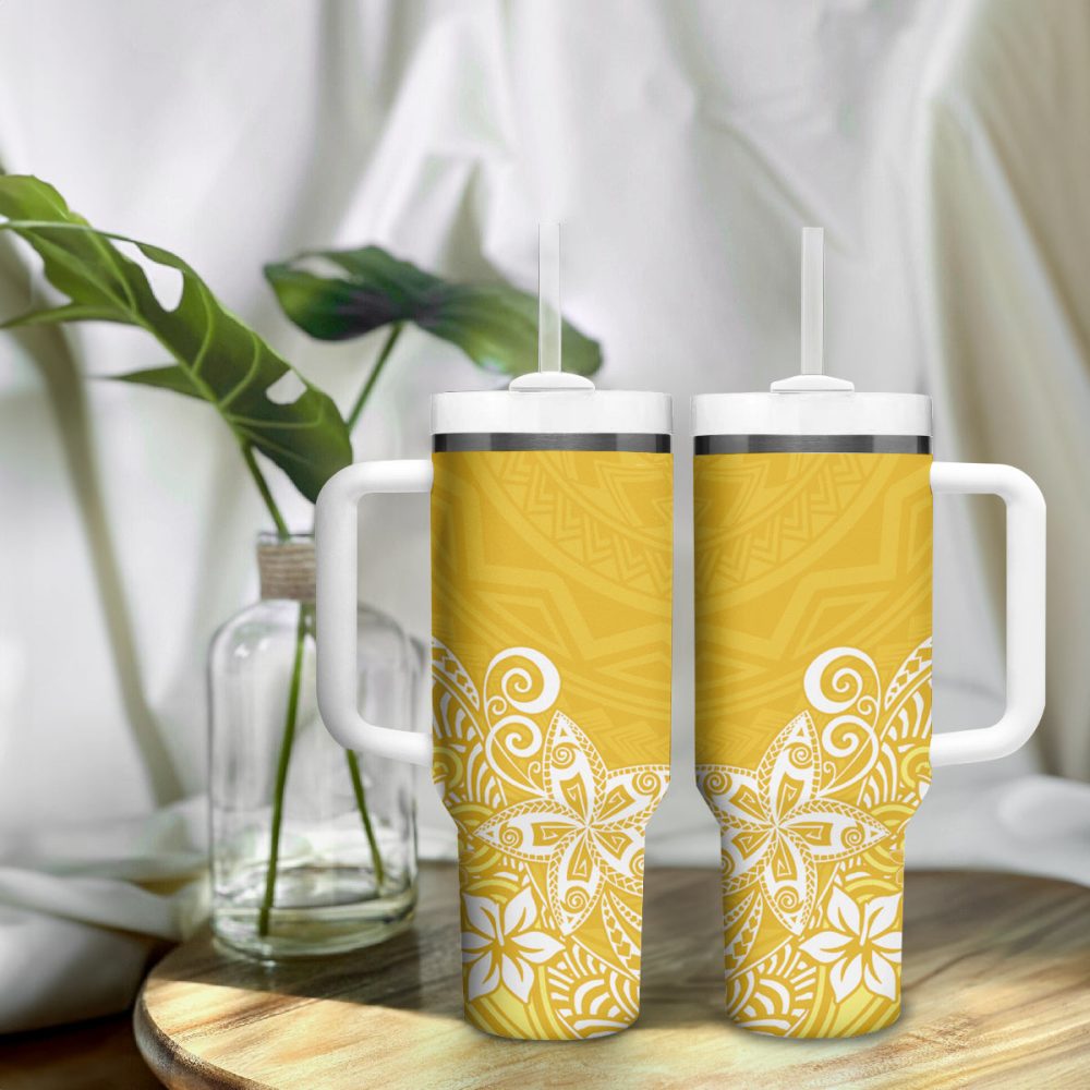 Plumeria Flowers Custom Stanley Quencher 40Oz Stainless Steel Tumbler - Image 10