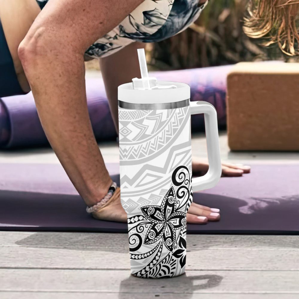Plumeria Flowers Custom Stanley Quencher 40Oz Stainless Steel Tumbler - Image 7