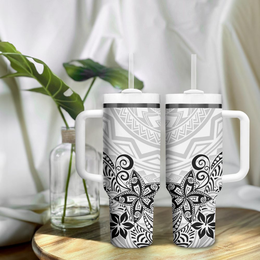 Plumeria Flowers Custom Stanley Quencher 40Oz Stainless Steel Tumbler - Image 10