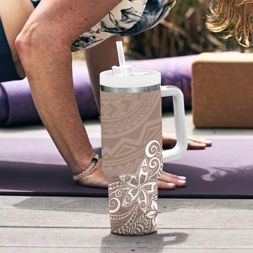 Plumeria Flowers Custom Stanley Quencher 40Oz Stainless Steel Tumbler - Image 7