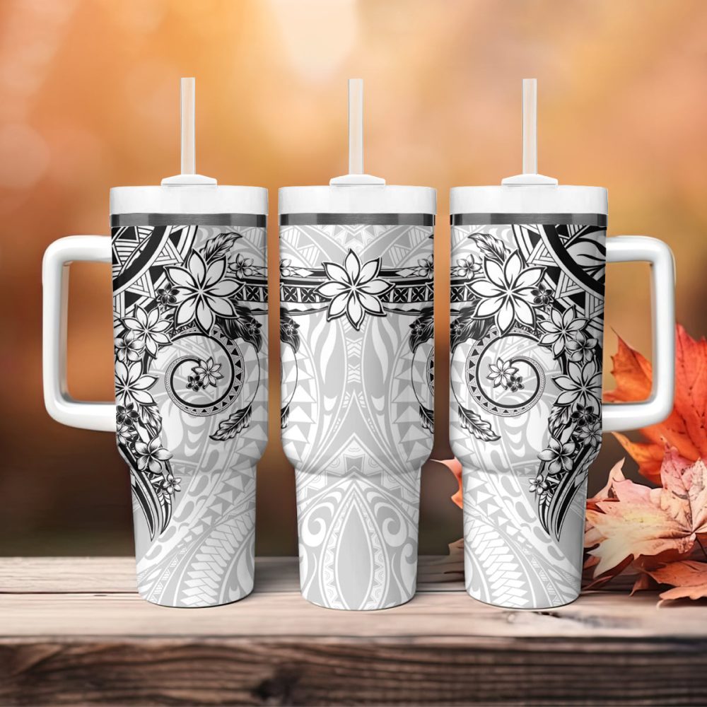 Plumeria Flowers Custom Stanley Quencher 40Oz Stainless Steel Tumbler - Image 5