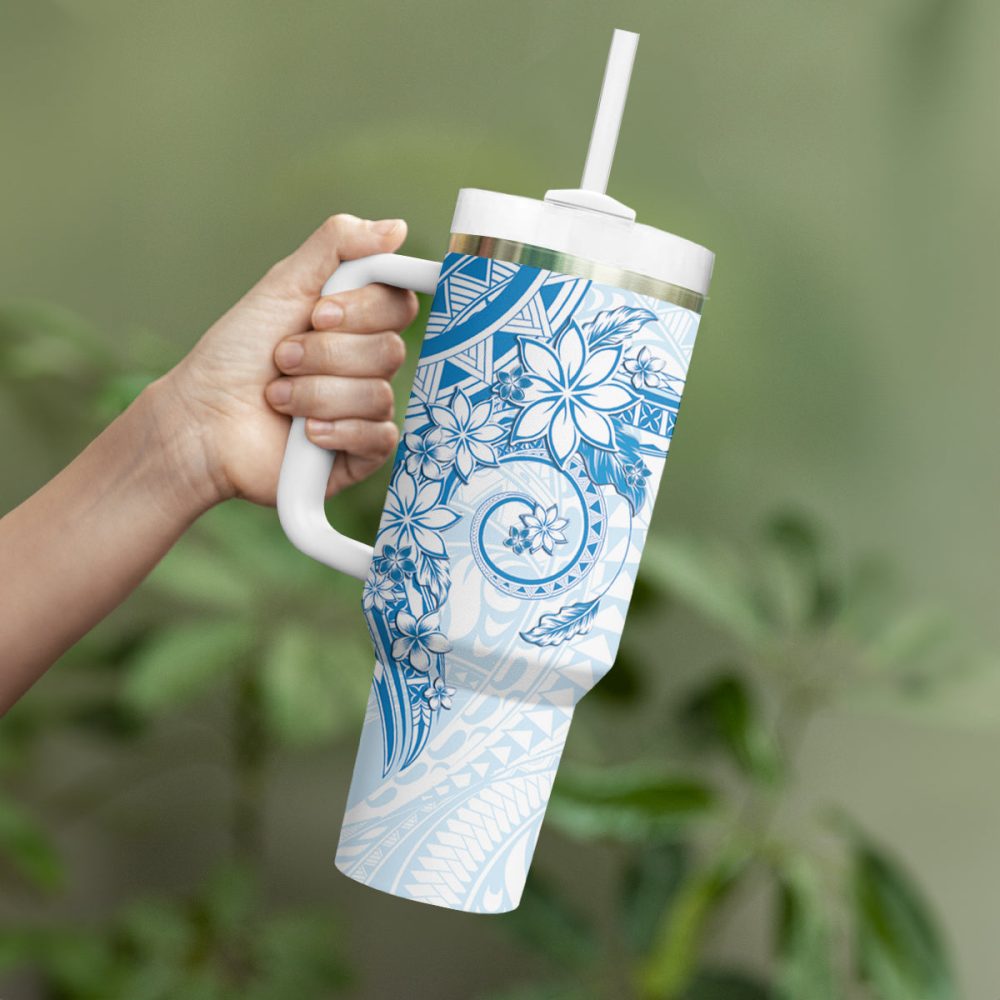 Plumeria Flowers Custom Stanley Quencher 40Oz Stainless Steel Tumbler - Image 4
