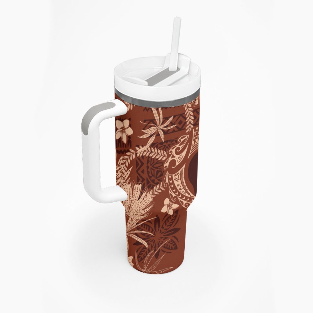 Plumeria Flowers Custom Stanley Quencher 40Oz Stainless Steel Tumbler - Image 3