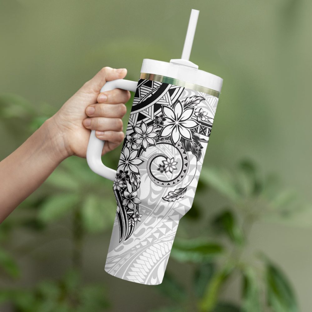 Plumeria Flowers Custom Stanley Quencher 40Oz Stainless Steel Tumbler - Image 4