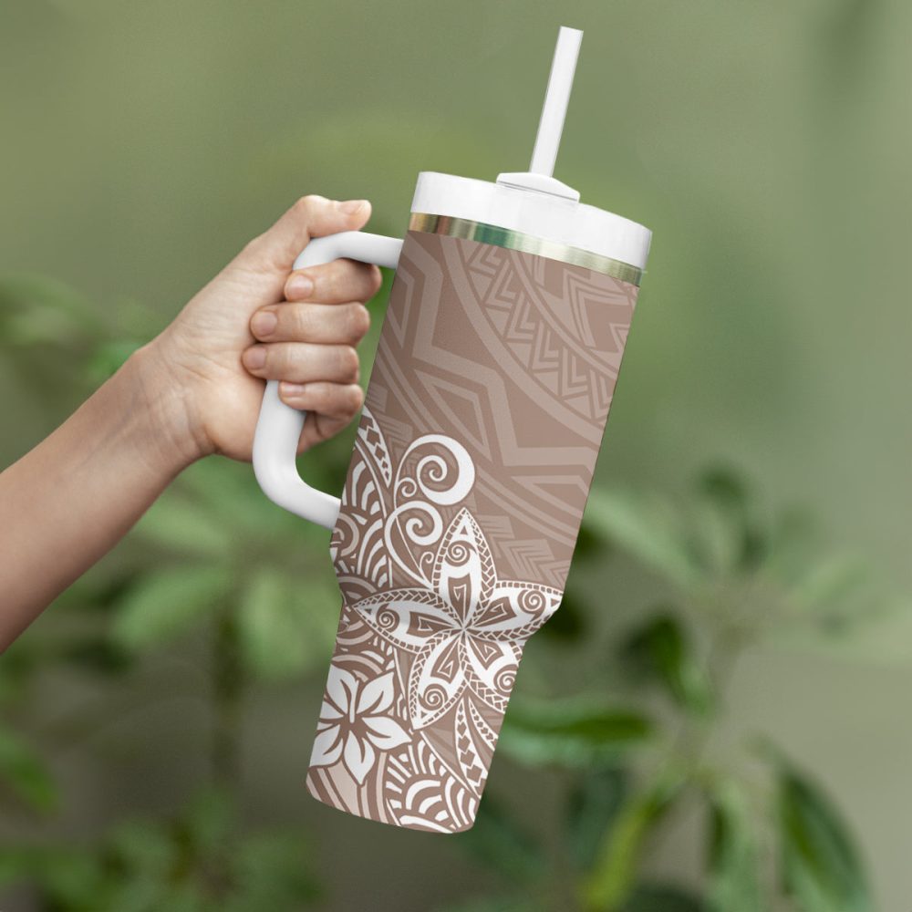 Plumeria Flowers Custom Stanley Quencher 40Oz Stainless Steel Tumbler - Image 4