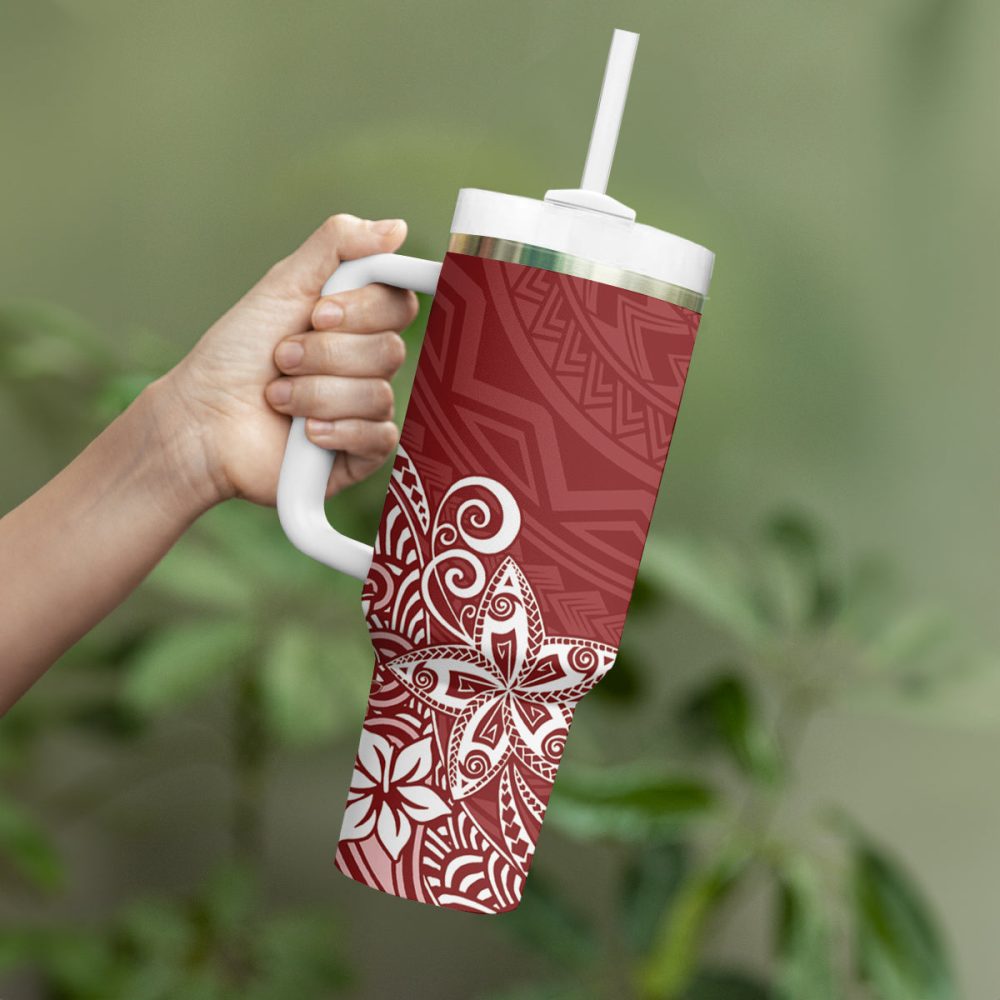 Plumeria Flowers Custom Stanley Quencher 40Oz Stainless Steel Tumbler - Image 4