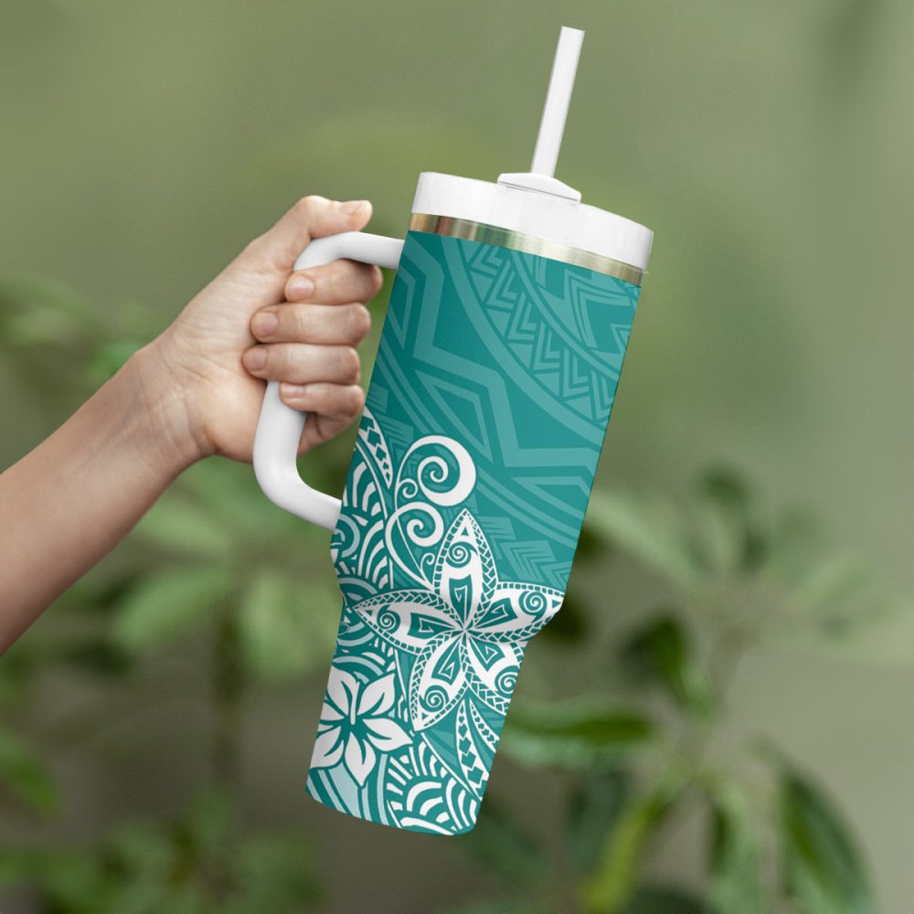 Plumeria Flowers Custom Stanley Quencher 40Oz Stainless Steel Tumbler - Image 4