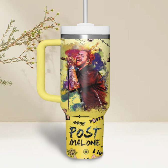 Post Malone Music Custom Stanley Quencher 40Oz Stainless Steel - Image 2