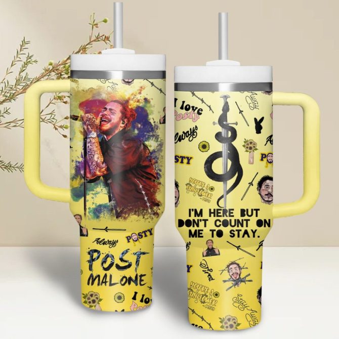 Post Malone Music Custom Stanley Quencher 40Oz Stainless Steel
