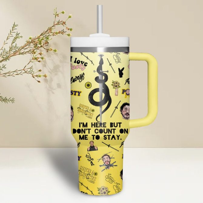 Post Malone Music Custom Stanley Quencher 40Oz Stainless Steel - Image 3