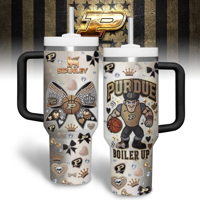 Purdue Boilermakers Ncaa Custom Stanley Quencher 40Oz Stainless Steel Tumbler With Handle
