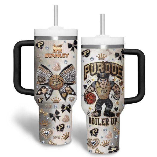 Purdue Boilermakers Ncaa Custom Stanley Quencher 40Oz Stainless Steel Tumbler With Handle - Image 2