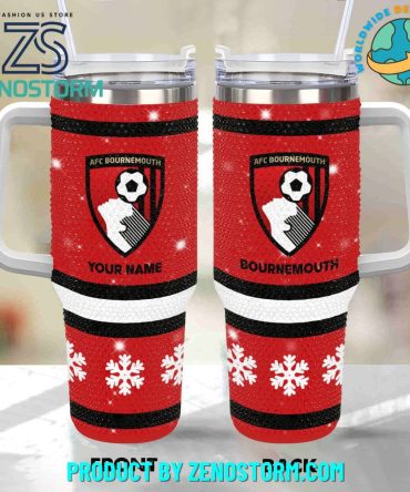 Rhinestone Bling Afc Bournemouth Epl Custom Stanley Quencher 40Oz Stainless Steel Tumbler With Handle