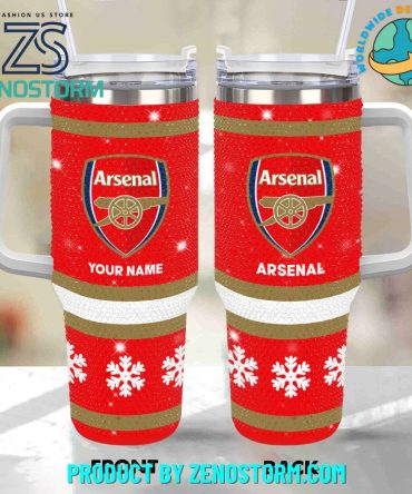 Rhinestone Bling Arsenal Epl Custom Stanley Quencher 40Oz Stainless Steel Tumbler With Handle