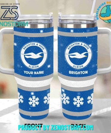 Rhinestone Bling Brighton #038; Hove Albion Epl Custom Stanley Quencher 40Oz Stainless Steel Tumbler With Handle