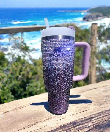 Rhinestone Bling Custom Stanley Quencher 40Oz Stainless Steel Tumbler With Handle