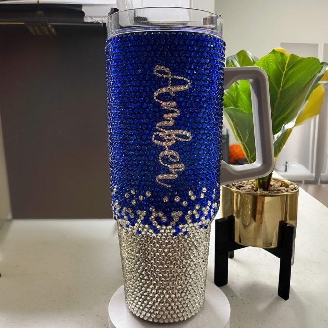 Rhinestone Bling Dallas Cowboys Nfl Custom Stanley Quencher 40Oz Stainless Steel Tumbler With Handle - Image 5