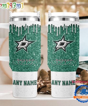 Rhinestone Bling Dallas Stars Nhl Sports Custom Stanley Quencher 40Oz Stainless Steel Tumbler With Handle