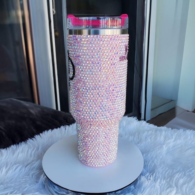 Rhinestone Bling Disney Minnie Mouse Cartoon Custom Stanley Quencher 40Oz Stainless Steel Tumbler With Handle - Image 3