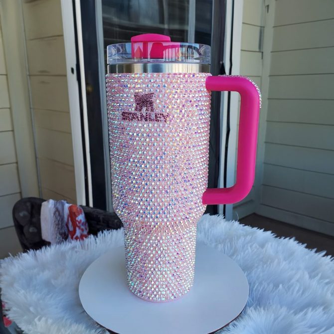 Rhinestone Bling Disney Minnie Mouse Cartoon Custom Stanley Quencher 40Oz Stainless Steel Tumbler With Handle - Image 5