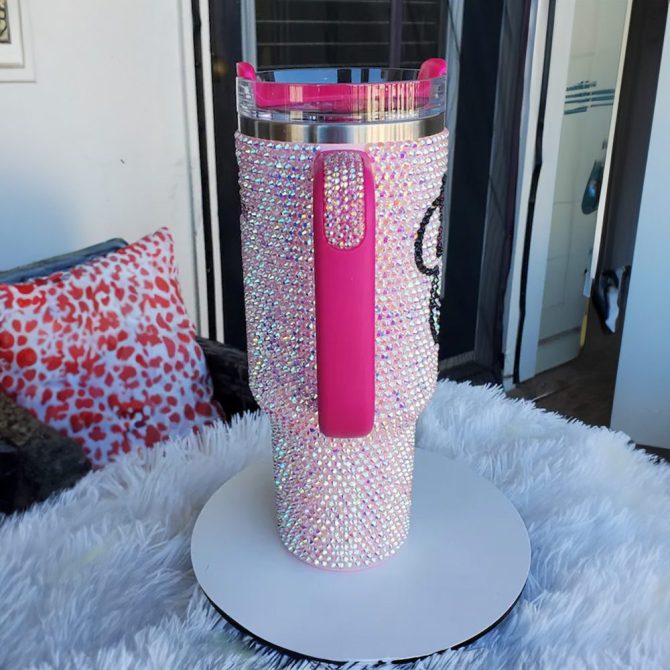 Rhinestone Bling Disney Minnie Mouse Cartoon Custom Stanley Quencher 40Oz Stainless Steel Tumbler With Handle - Image 2