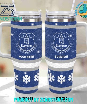 Rhinestone Bling Everton Epl Custom Stanley Quencher 40Oz Stainless Steel Tumbler With Handle
