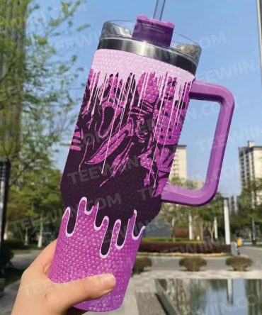 Rhinestone Bling Halloween Horror Characters Movies Custom Stanley Quencher 40Oz Stainless Steel Tumbler With Handle