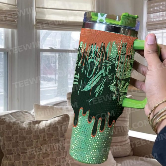 Rhinestone Bling Halloween Horror Characters Movi­Es Custom Stanley Quencher 40Oz Stainless Steel Tumbler With Handle - Image 2