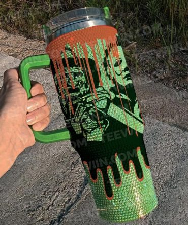 Rhinestone Bling Halloween Horror Characters Movi­Es Custom Stanley Quencher 40Oz Stainless Steel Tumbler With Handle