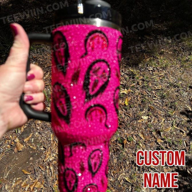 Rhinestone Bling Halloween Horror Characters Movies Custom Stanley Quencher 40Oz Stainless Steel Tumbler With Handle - Image 3