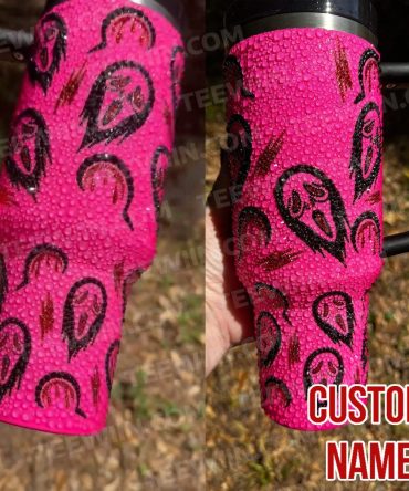 Rhinestone Bling Halloween Horror Characters Movies Custom Stanley Quencher 40Oz Stainless Steel Tumbler With Handle