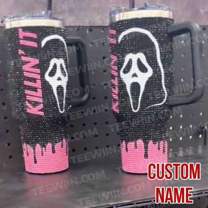Rhinestone Bling Halloween Spooky Season Custom Stanley Quencher 40Oz Stainless Steel Tumbler With Handle