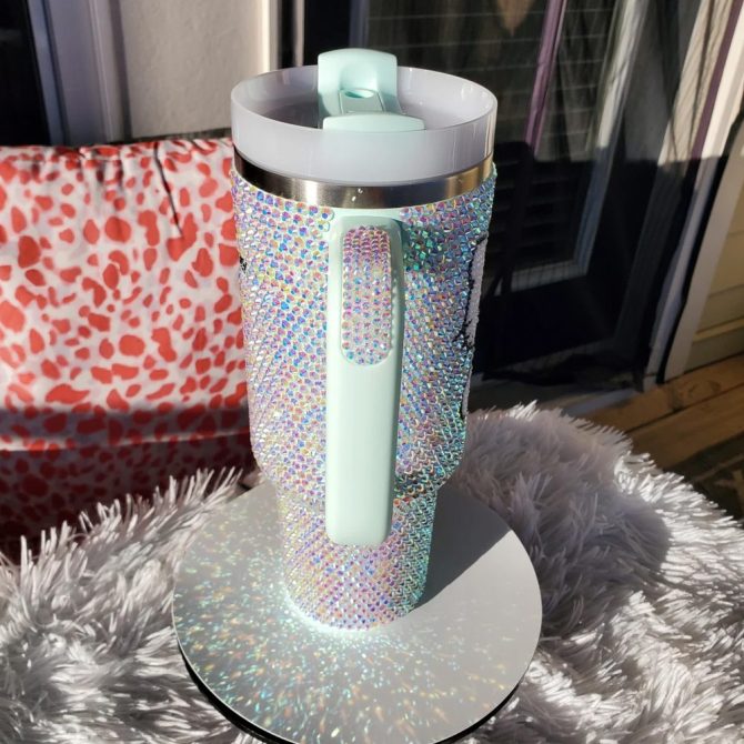 Rhinestone Bling Hello Kitty Cartoon Custom Stanley Quencher 40Oz Stainless Steel Tumbler With Handle - Image 3