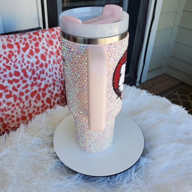 Rhinestone Bling Hello Kitty Cartoon Custom Stanley Quencher 40Oz Stainless Steel Tumbler With Handle - Image 2