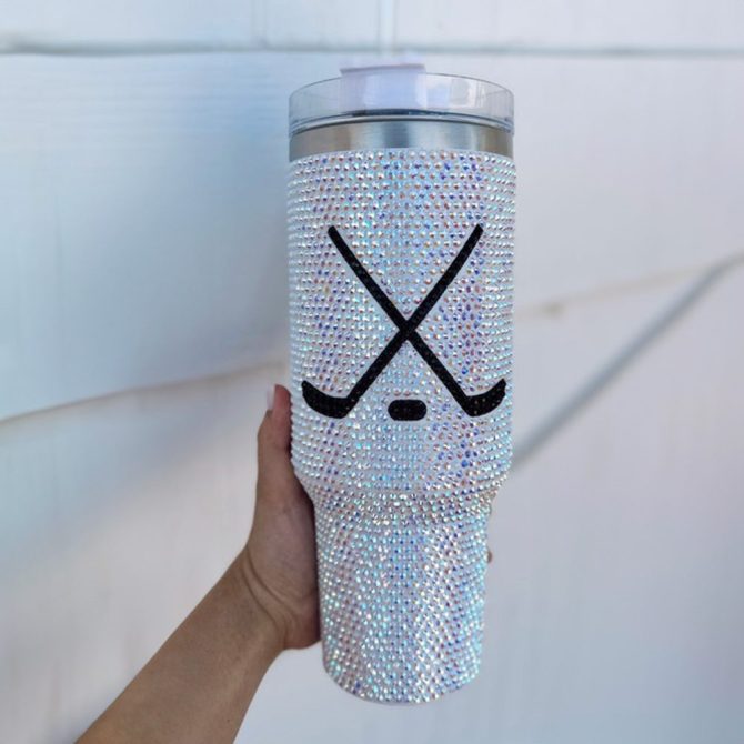 Rhinestone Bling Hockey Nhl Custom Stanley Quencher 40Oz Stainless Steel Tumbler With Handle - Image 2