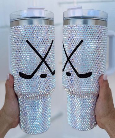 Rhinestone Bling Hockey Nhl Custom Stanley Quencher 40Oz Stainless Steel Tumbler With Handle