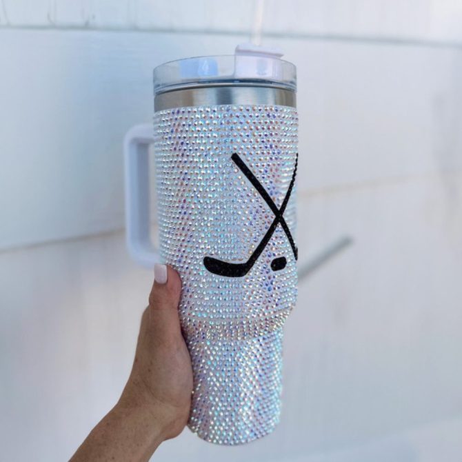 Rhinestone Bling Hockey Nhl Custom Stanley Quencher 40Oz Stainless Steel Tumbler With Handle - Image 3
