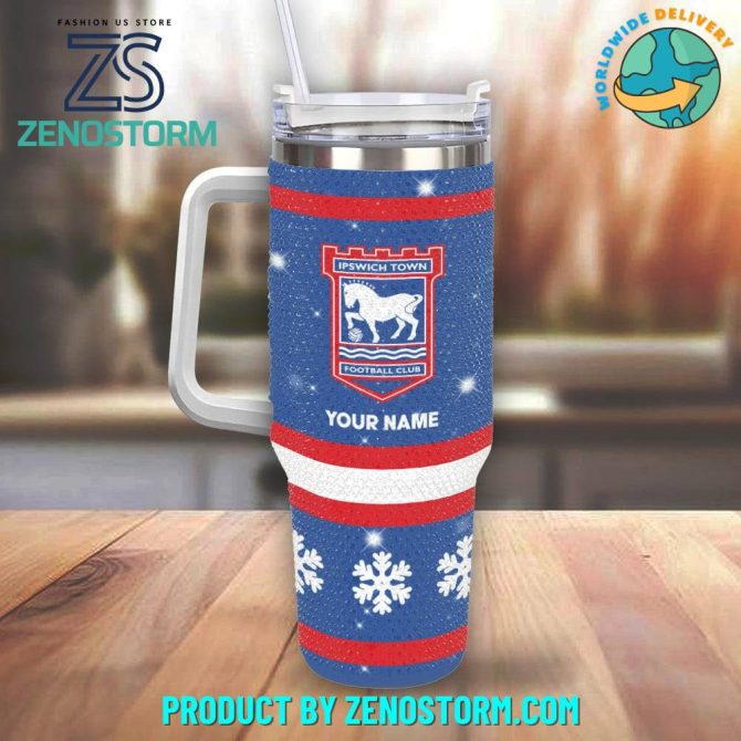 Rhinestone Bling Ipswich Town Epl Custom Stanley Quencher 40Oz Stainless Steel Tumbler With Handle - Image 2