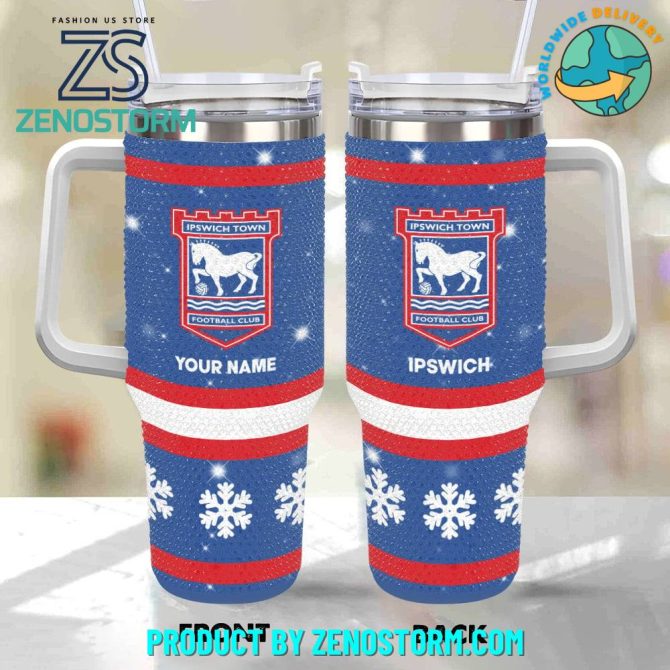 Rhinestone Bling Ipswich Town Epl Custom Stanley Quencher 40Oz Stainless Steel Tumbler With Handle