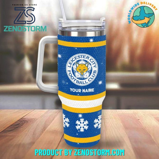 Rhinestone Bling Leicester City Epl Custom Stanley Quencher 40Oz Stainless Steel Tumbler With Handle - Image 2