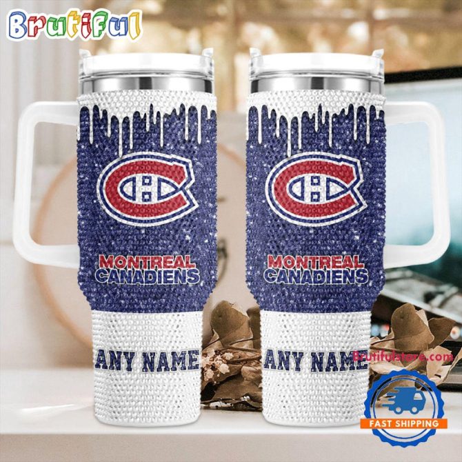 Rhinestone Bling Montreal Canadiens Nhl Sports Custom Stanley Quencher 40Oz Stainless Steel Tumbler With Handle