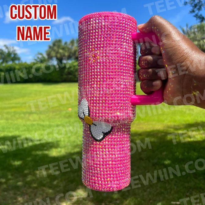 Rhinestone Bling My Melody Cartoon Custom Stanley Quencher 40Oz Stainless Steel Tumbler With Handle - Image 2