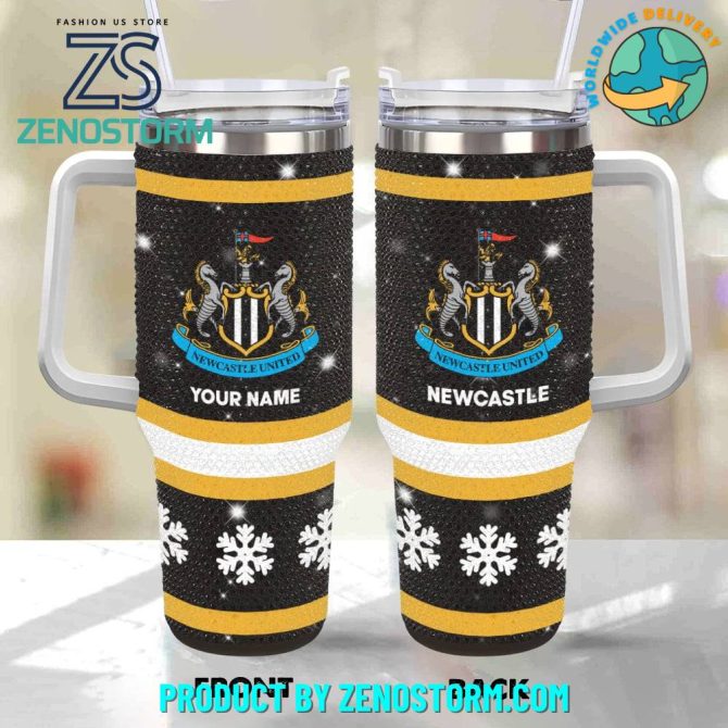 Rhinestone Bling Newcastle United Epl Custom Stanley Quencher 40Oz Stainless Steel Tumbler With Handle