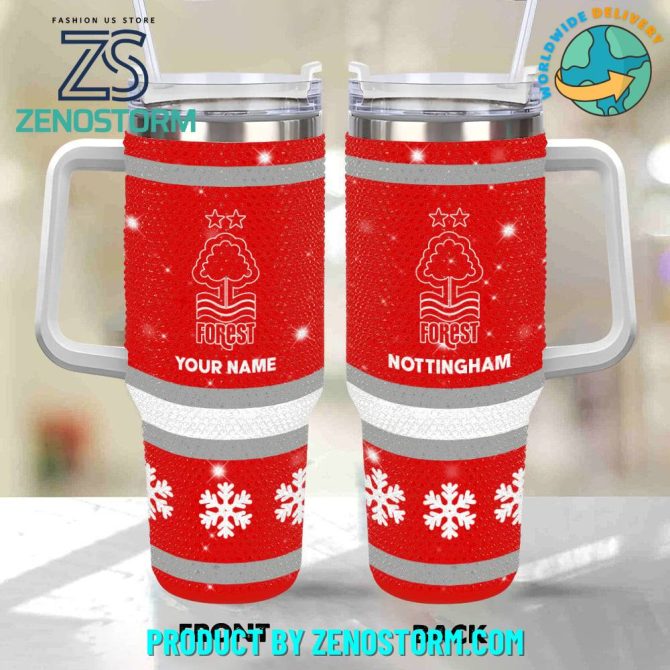 Rhinestone Bling Nottingham Forest Epl Custom Stanley Quencher 40Oz Stainless Steel Tumbler With Handle