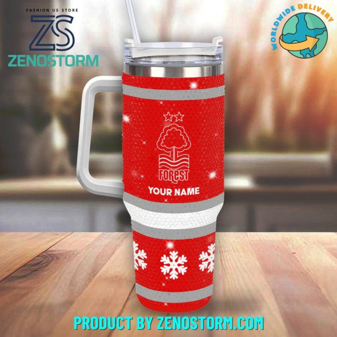 Rhinestone Bling Nottingham Forest Epl Custom Stanley Quencher 40Oz Stainless Steel Tumbler With Handle - Image 2