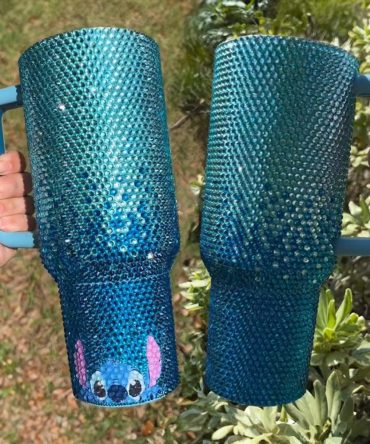 Rhinestone Bling Stitch Cartoon Custom Stanley Quencher 40Oz Stainless Steel Tumbler With Handle