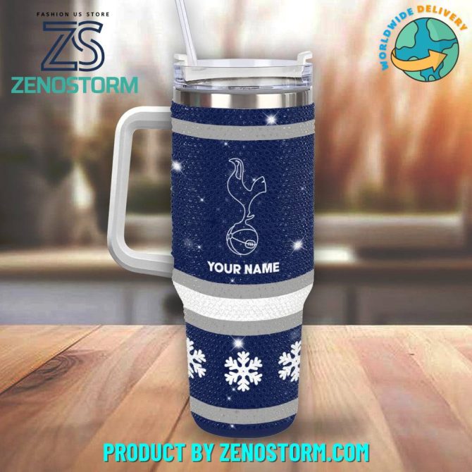 Rhinestone Bling Tottenham Hotspur Epl Custom Stanley Quencher 40Oz Stainless Steel Tumbler With Handle - Image 2
